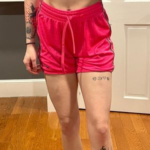 Neon pink Nike sports shorts mesh size x small